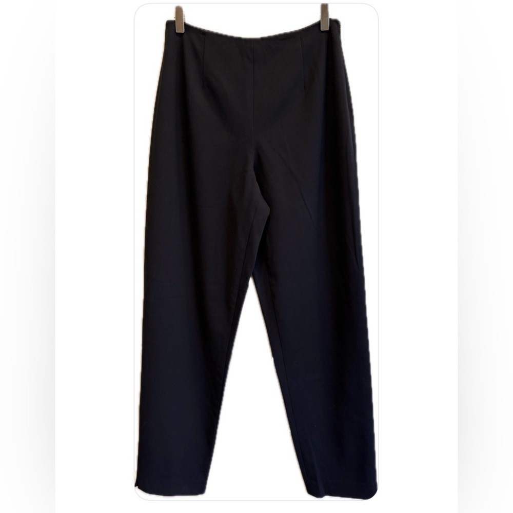 Talbots Stretch Black Flat Front High Rise Slim Leg Dress Pants 8
